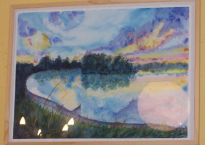 Abend am See I (Aquarell)
