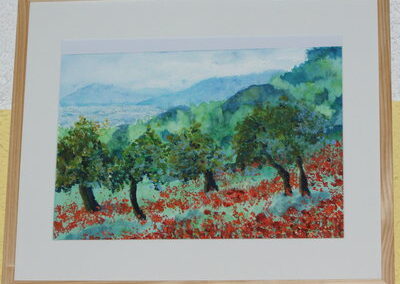 Oliven und Mohn (Aquarell)