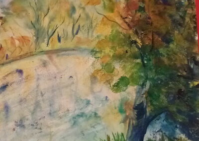 Blick über den Fluss (Aquarell)